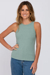 Light Olive Knit Tank Top