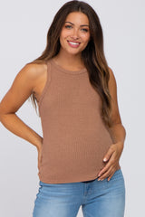 Brown Knit Maternity Tank Top