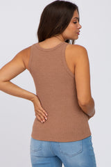 Brown Knit Maternity Tank Top