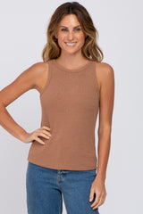 Brown Knit Maternity Tank Top