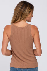 Brown Knit Tank Top