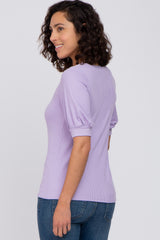 Lavender Square Neck Ribbed Top