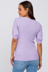 Lavender Square Neck Ribbed Maternity Top