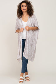 Grey Floral Patchwork Cover Up