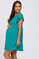 Jade Solid Waffle Knit Maternity Dress