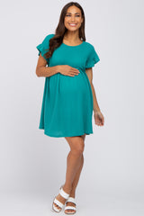 Jade Solid Waffle Knit Maternity Dress