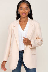 Beige Oversized Maternity Blazer