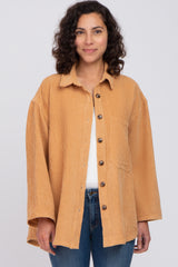 Camel Corduroy Shirt Jacket