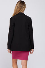 Black Pocket Front Maternity Blazer