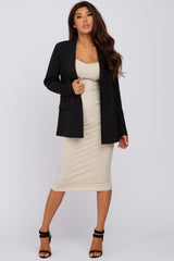 Black Pocket Front Maternity Blazer