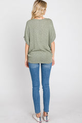 Light Olive Knit Dolman Top