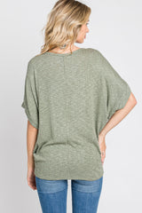 Light Olive Knit Dolman Top