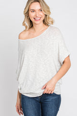 Heather Grey Knit Dolman Top