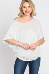 Heather Grey Knit Dolman Top