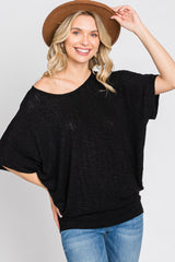 Black Knit Dolman Top