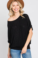 Black Knit Dolman Top