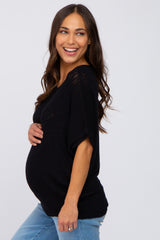 Black Knit Dolman Maternity Top