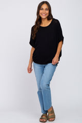 Black Knit Dolman Maternity Top