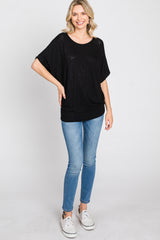 Black Knit Dolman Top