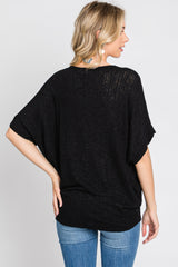 Black Knit Dolman Top