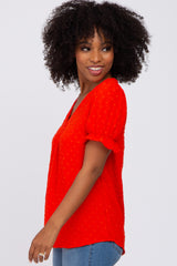 Red Swiss Dot Blouse