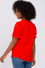 Red Swiss Dot Blouse