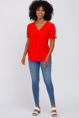 Red Swiss Dot Blouse