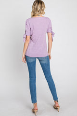 Lavender Short Tie Sleeve Top