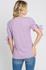 Lavender Short Tie Sleeve Top