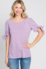 Lavender Short Tie Sleeve Top