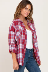 Red Plaid Flannel Top