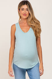 Mint Green Scoop Neck Maternity Tank Top