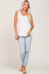 Ivory Scoop Neck Tank Top