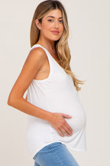 Ivory Scoop Neck Maternity Tank Top