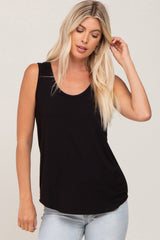 Black Scoop Neck Tank Top