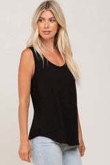 Black Scoop Neck Tank Top