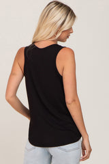 Black Scoop Neck Tank Top