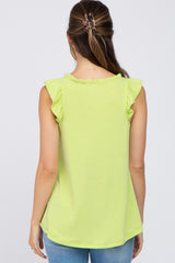 Lime Ruffle Accent Maternity Top