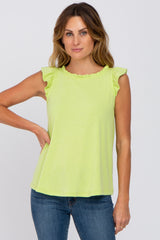 Lime Ruffle Accent Top