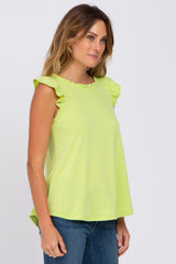 Lime Ruffle Accent Top