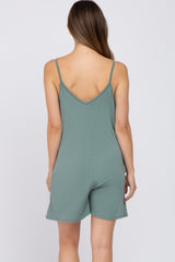 Sage V-Neck Basic Maternity Romper