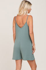 Sage V-Neck Basic Romper