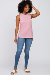 Pink Heather Basic Tank Top