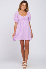 Lavender Sweetheart Neckline Maternity Mini Dress