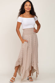 Mocha Gingham Handkerchief Skirt