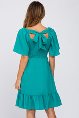 Jade Smocked Ruffle Hem Dress