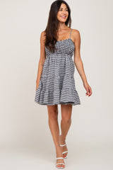 Black Gingham Tiered Dress