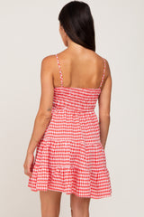 Red Gingham Tiered Dress