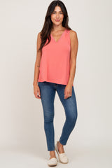 Coral Lace V-Neck Tank Top