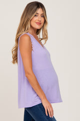 Lavender Lace V-Neck Maternity Tank Top